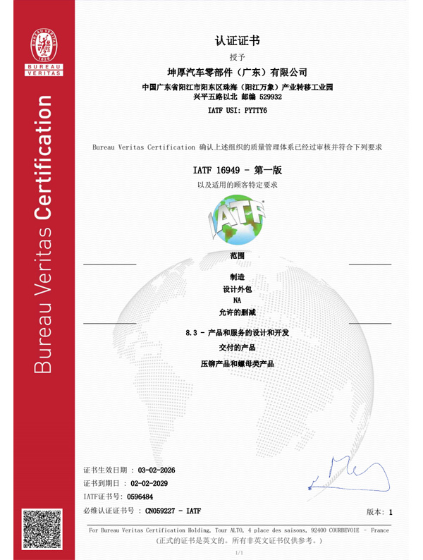 IATF USI:PYTTY6 IATF 16949